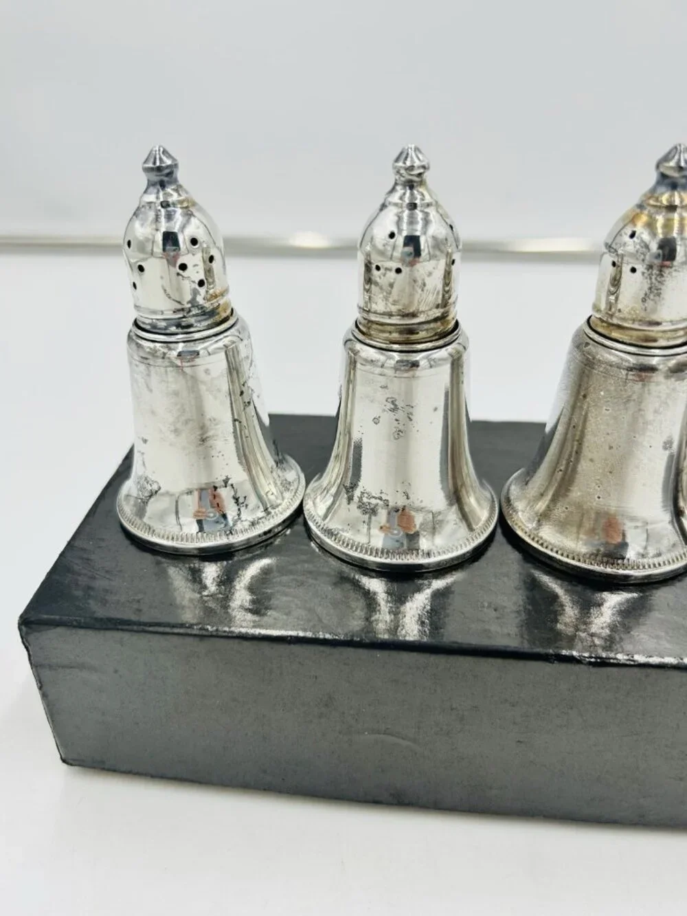 Duchin Creations Sterling Silver Weighted Salt Pepper Shakers Set of 4 215g